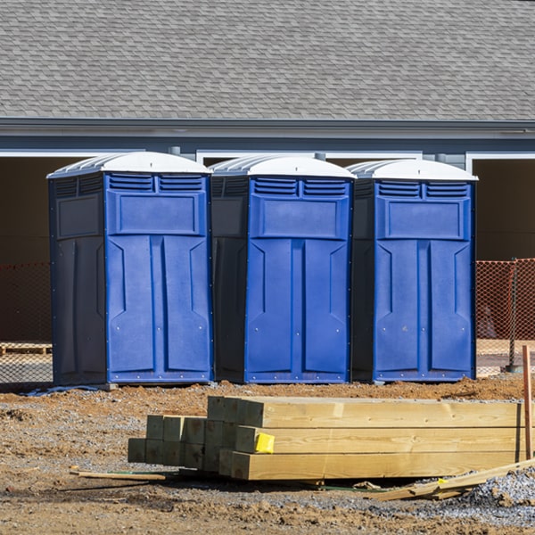 how often are the porta potties cleaned and serviced during a rental period in Buckland Ohio